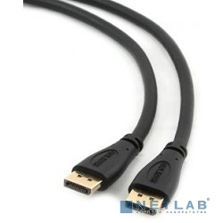 Кабель DisplayPort Gembird/Cablexpert, v1.2 (скорость передачи до 21.6Гбит/с), 1.8м, 20M/20M, черный, экран (CC-DP2-6)