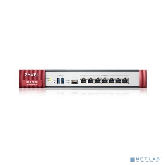 Zyxel ZyWALL USGFLEX500-RU0102F Межсетевой экран USG FLEX 500 с набором подписок на 1 год (AS,AV,CF,IDP), Rack, 7 конфигурируемых (LAN/WAN) GE, 1xSFP, 2xUSB3.0, AP Controller (8/72), Device HA Pro