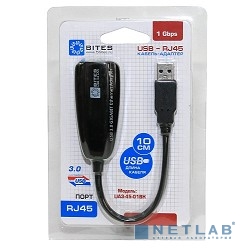5bites UA3-45-01BK Кабель-адаптер  USB3.0 -> RJ45 10/100/1000 Мбит/с, 10см