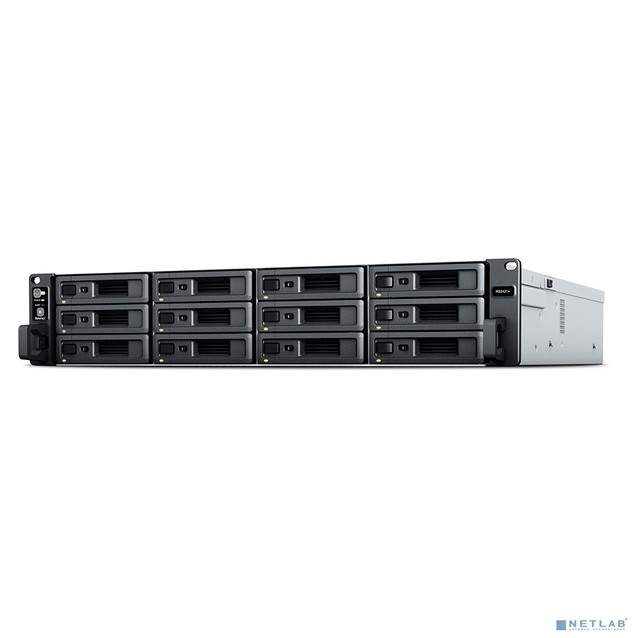 Synology RS2421+ Rack 2U QC2,2GhzCPU/4Gb(up to 32)/RAID0,1,10,5,6/up to 12hot plug HDDs SATA(3,5' or 2,5')(up to 24 with RX1217RP)/2xUSB/4GigEth(+1Expslot)/iSCSI/2xIPcam(up to 40)/no rail repl RS2418+