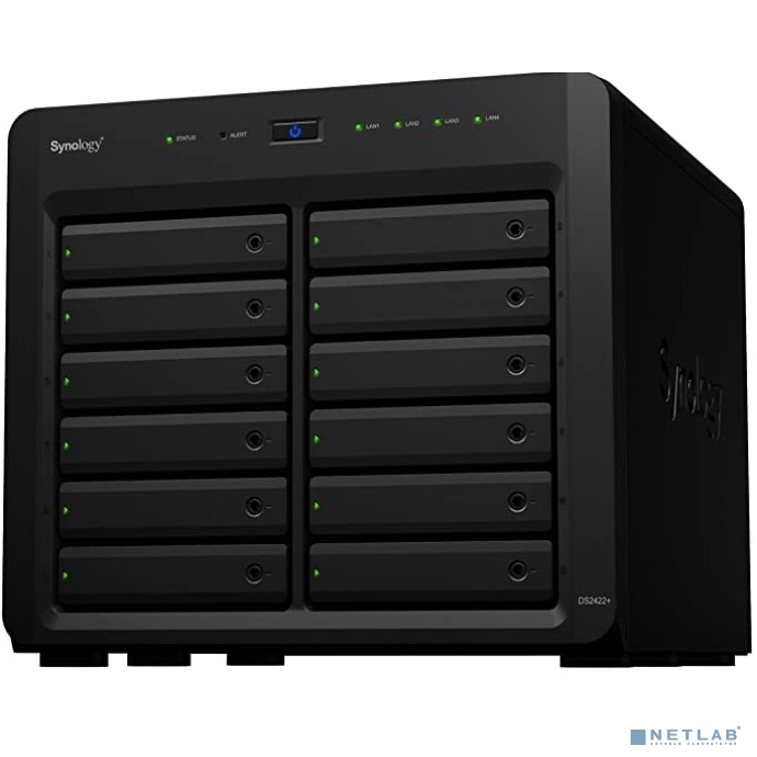 Synology DS2422+ QC2.2GHz CPU/4GB(up to 32GB)/RAID 0,1,5,6,10/up to 12 SATA SSD/HDD (3.5" or 2.5") (up to 24 with 1xDX1222), 2xUSB3.0, 4xGbE(+1Expslot),iSCSI, 2xIPcam(upto40)/1xPS/3YW