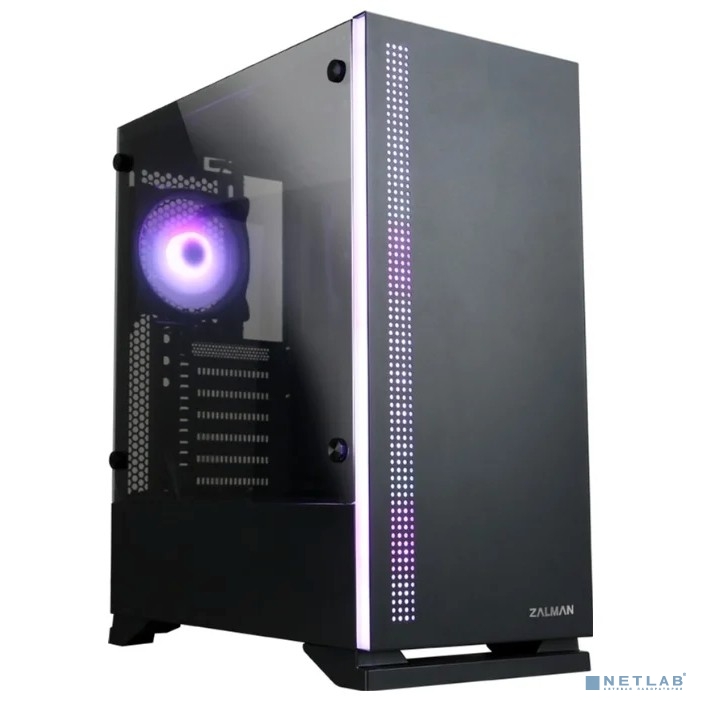 ZALMAN S5 Black, без БП, боковое окно (закаленное стекло), черный, ATX