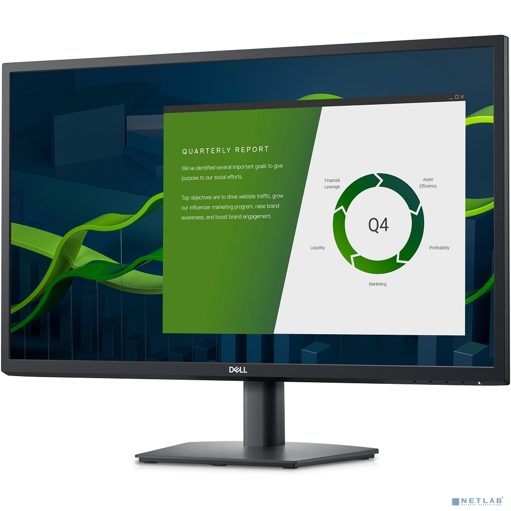 LCD Dell 27" E2722H черный {IPS 1920x1080 75hz 5ms 178/178 300cd 1000:1 8bit(6bit+FRC) D-Sub DisplayPort1.2 FlickerFree VESA}[2722-7692]