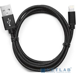 Gembird Кабель USB 2.0 Cablexpert CC-ApUSB2bk1m, AM/Lightning 8P, 1м, нейлоновая оплетка, алюминиевые разъемы, черный, пакет