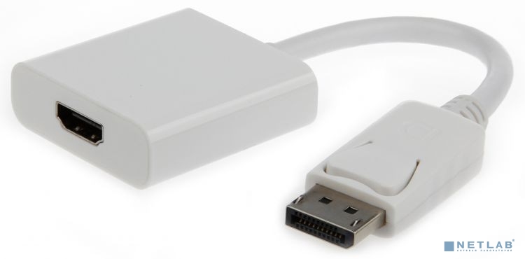Gembird Переходник DisplayPort - HDMI , 20M/19F, белый (A-DPM-HDMIF-002-W)