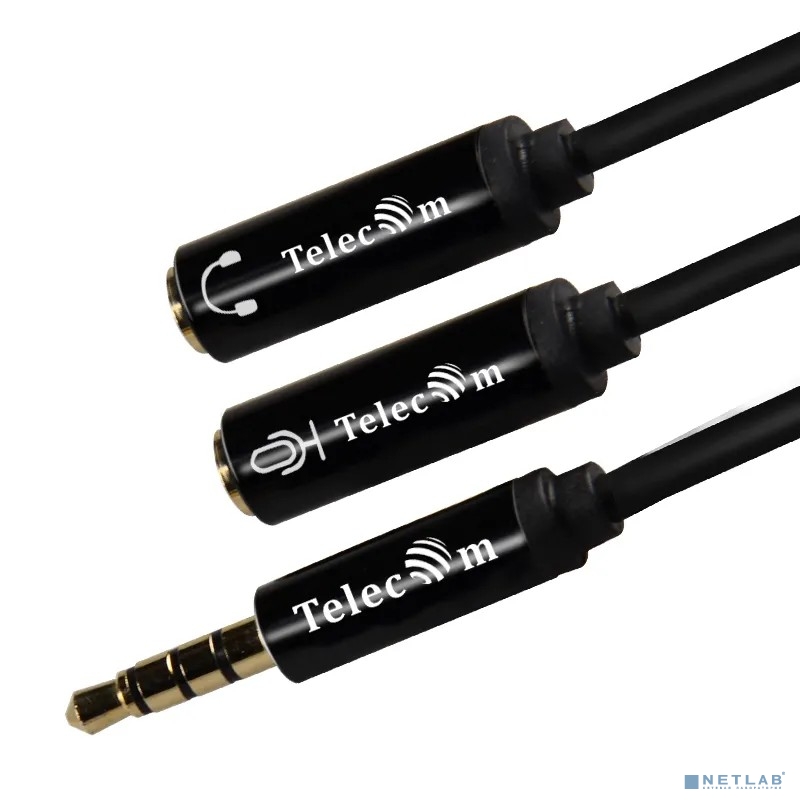 Telecom TAV204M-0.2M Кабель-адаптер 3.5ST(M)/2*3.5 ST(F), 0.2м, Telecom PRO <TAV204M-0.2M>