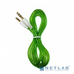Кабель аудио CBR 3.5 jack CB 10 (Shine) Green, 1,5 м.