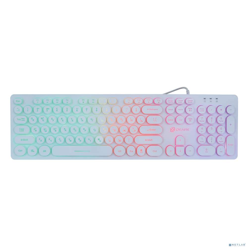 Oklick 420MRL white USB slim Multimedia LED [1091227]