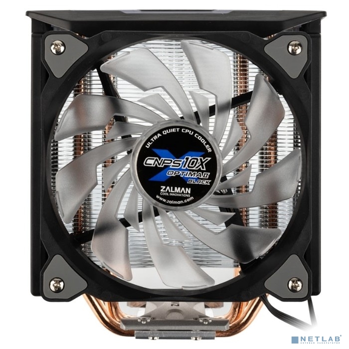 Устройство охлаждения(кулер) Zalman CNPS10X Optima II Black RGB Soc-AM4/AM3+/1150/1151/1200/2011/2066 4-pin 17-27dB Al+Cu 180W 740gr LED Ret