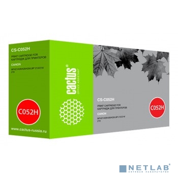 Cactus  Cartridge 052H Картридж  для CANON  i-SENSYS LBP212dw/214dw/215x/MF421dw/428x/426dw/429x (9200 стр.) чёрный, с чипом