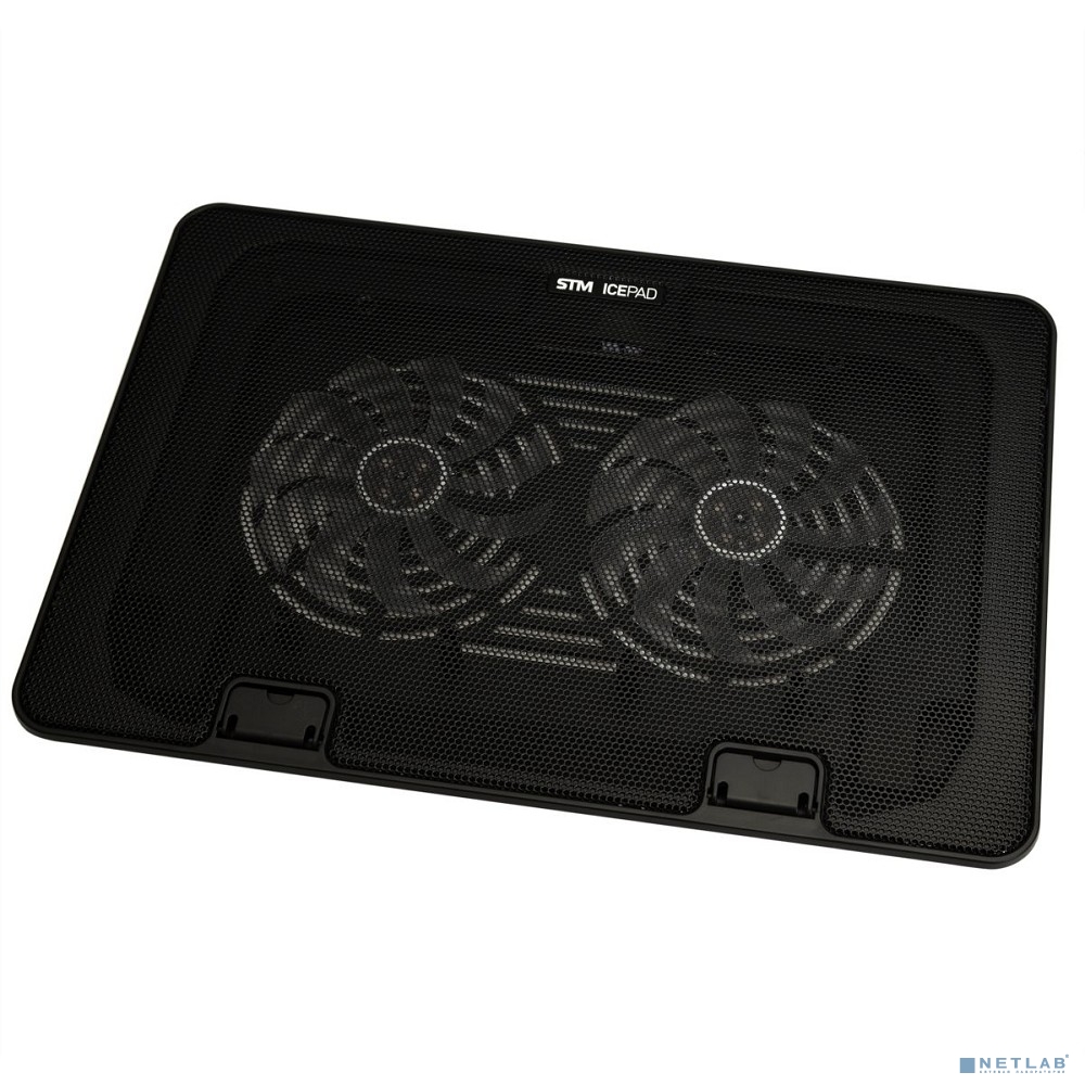 STM IP17 Laptop Cooling (17,3", 2x(125x125), 2x2 LED backlight, Black plastic+metal mesh, 3 types height adjustable ) Black