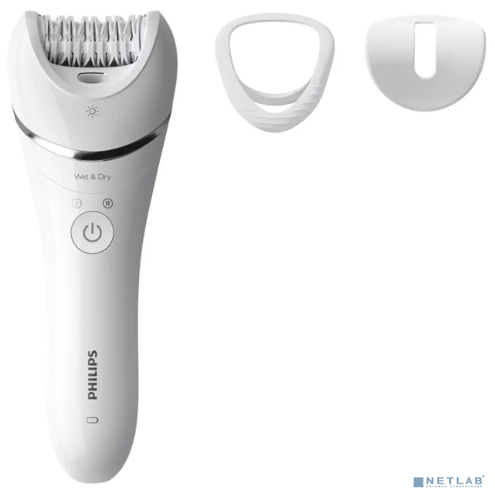 PHILIPS BRE700/00 Эпилятор  2 скорости, широкая головка, Wet&Dry, беспроводной, opti light, 2 аксессуара