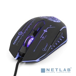Gembird MG-510 USB {Мышь игровая, 5кнопок+колесо-кнопка, 3200DPI, 1000 Гц, подсветка, программное обеспечение для создания макросов}