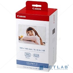 Canon KP-108IN Набор картриджей и бумаги на 108 листов для Canon Selphy CP-100/200/220/300/330/400/500/600/510/710. (Комплект из трёх KP-36IP. 108 стр.)