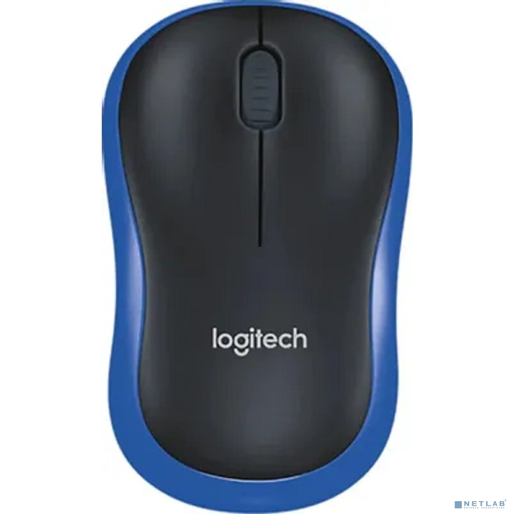 Мышь Logitech M186 черный/синий оптическая 1000dpi беспров. USB2.0 для ноутбука 2but (910-004132)