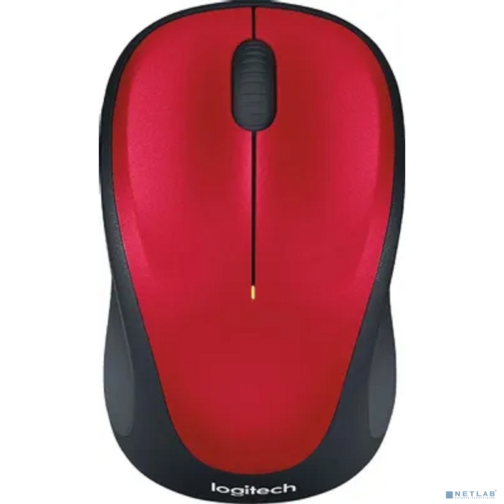 Мышь Logitech M235, оптическая, беспроводная, USB, красный и черный [910-003412]