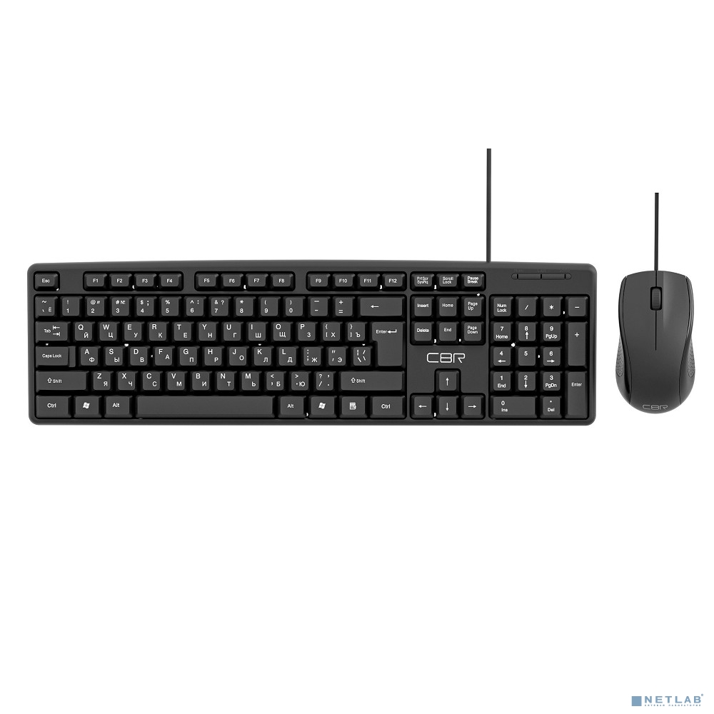 CBR KB SET 709, Комплект (клавиатура + мышь), USB. Клавиатура: 104 кл., офисн., 1,5 м. Мышь: 1000 dpi, 3 кн., 1,5 м