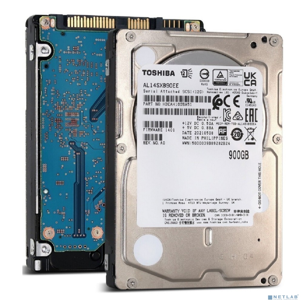 Жесткий диск серверный Toshiba AL14SX Series 900GB 2.5" SAS 12Gb/s, 15000rpm, 128MB, 512n