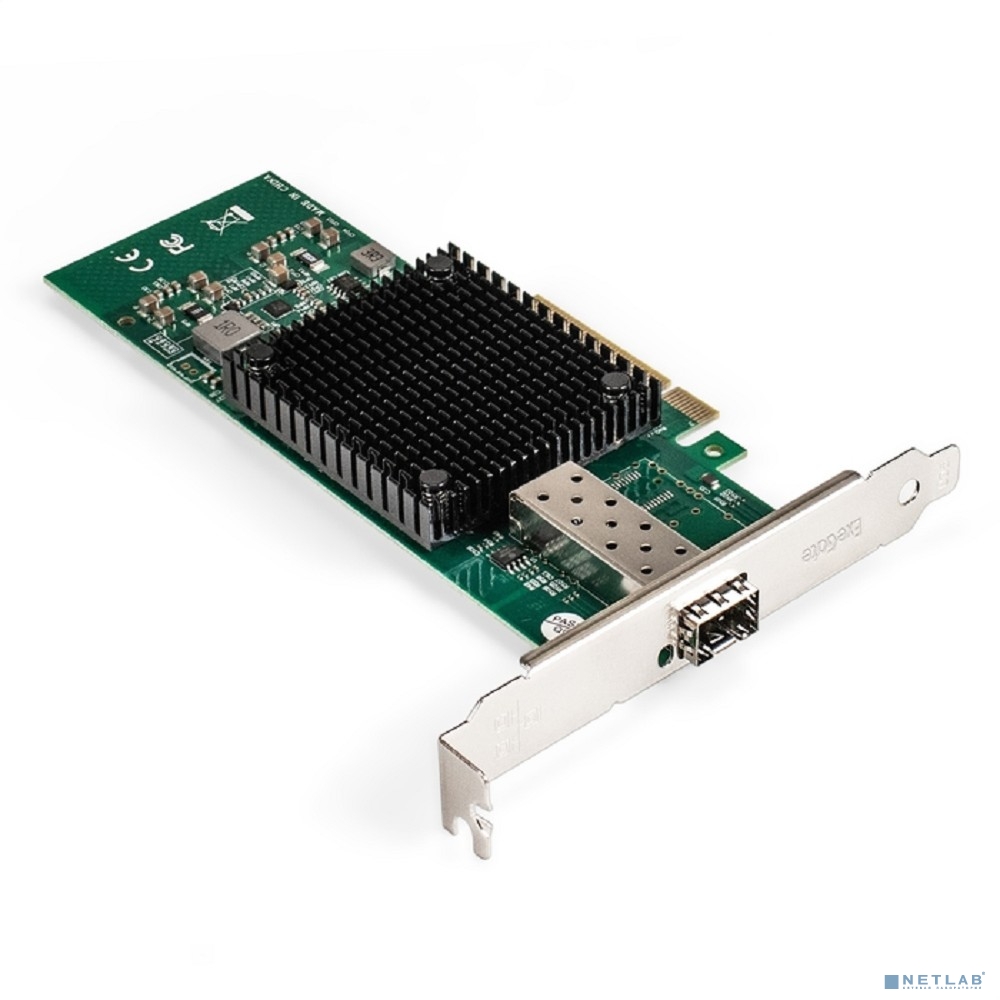 Exegate EX296227RUS Сетевой адаптер ExeGate EXE-X520-DA1 (PCI-E x8 v3.0, порты 1xSFP+ 10Gb/s (10/5/2.5/1Gb/s, 100Mb/s), Server NIC Intel Chipset JL82599EN)