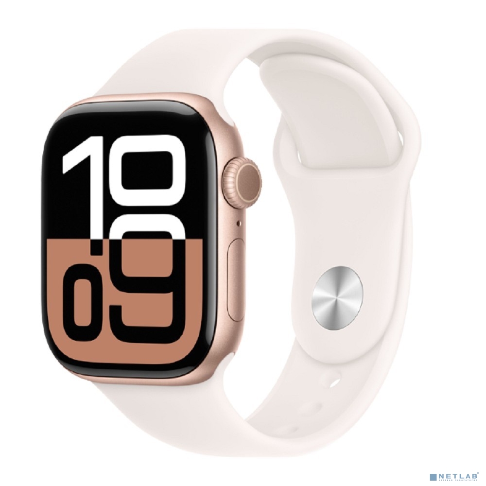 Apple Watch Series 10 42mm Rose Gold Aluminium Case with Light Blush Sport Band - M/L (MWWJ3LW/A)