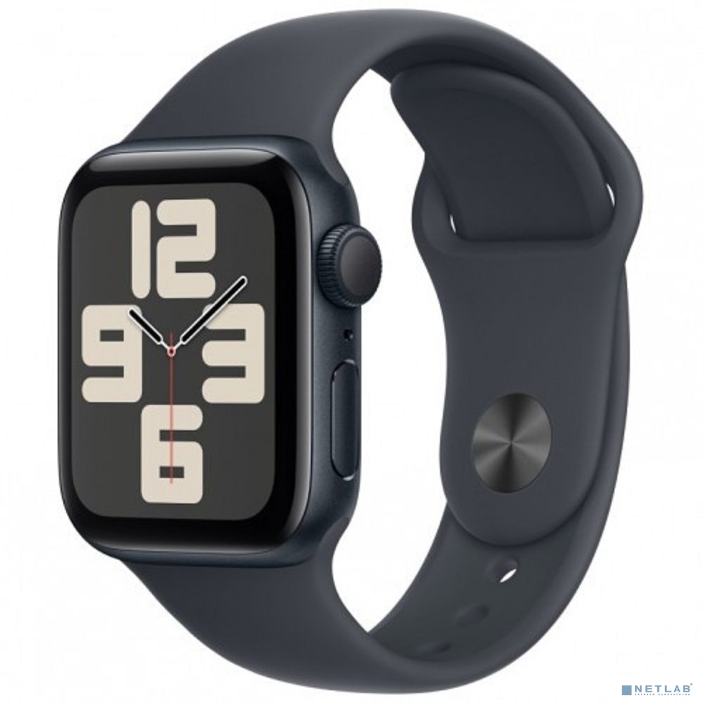 Apple Watch SE (2024) 44mm Midnight Aluminium Case with Midnight Sport Band - M/L (MXEK3ZP/A)