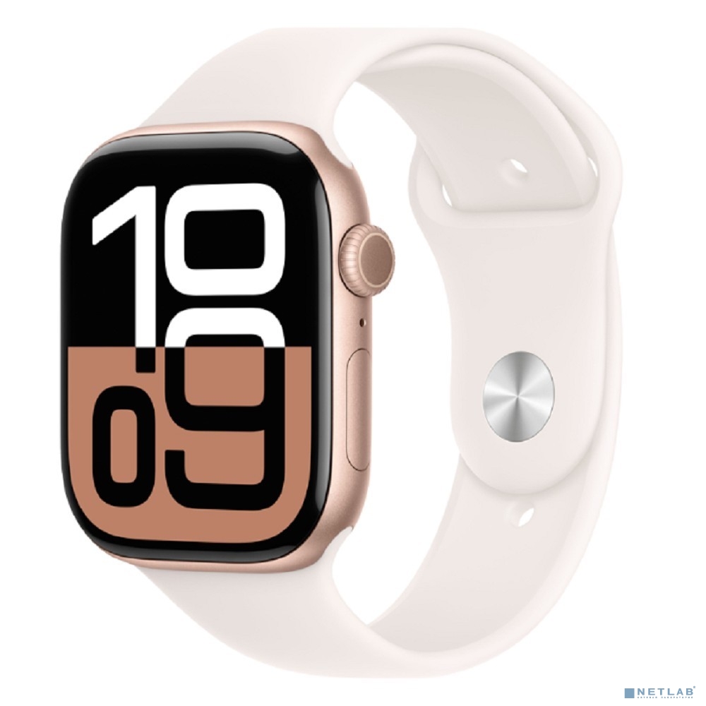 Apple Watch Series 10 46mm Rose Gold Aluminium Case with Light Blush Sport Band - S/M (MWWT3ZP/A)
