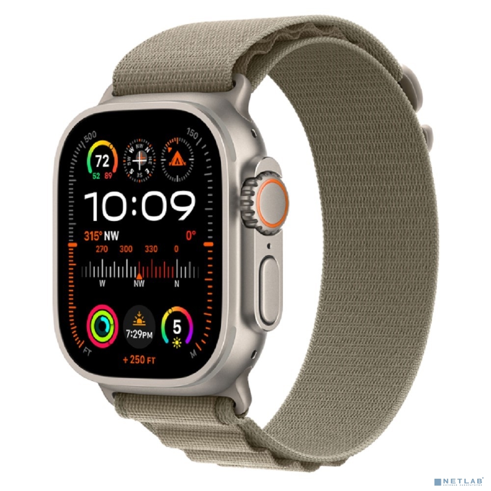 Apple Watch Ultra 2 (2024) 49mm Natural Titanium Case with Tan Alpine Loop - Small (MX4E3LW/A)