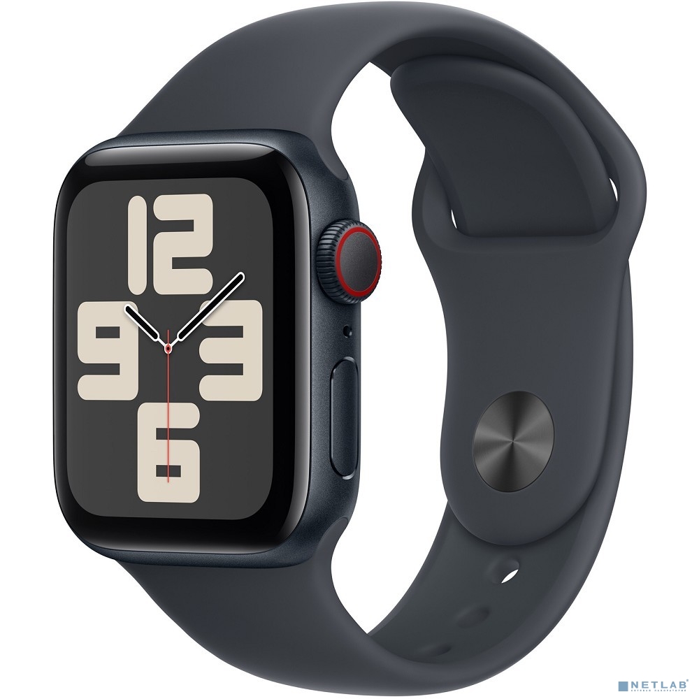 Apple Watch SE (2024) + Cellular 40mm Midnight Aluminium Case with Midnight Sport Band - M/L (MXGD3)
