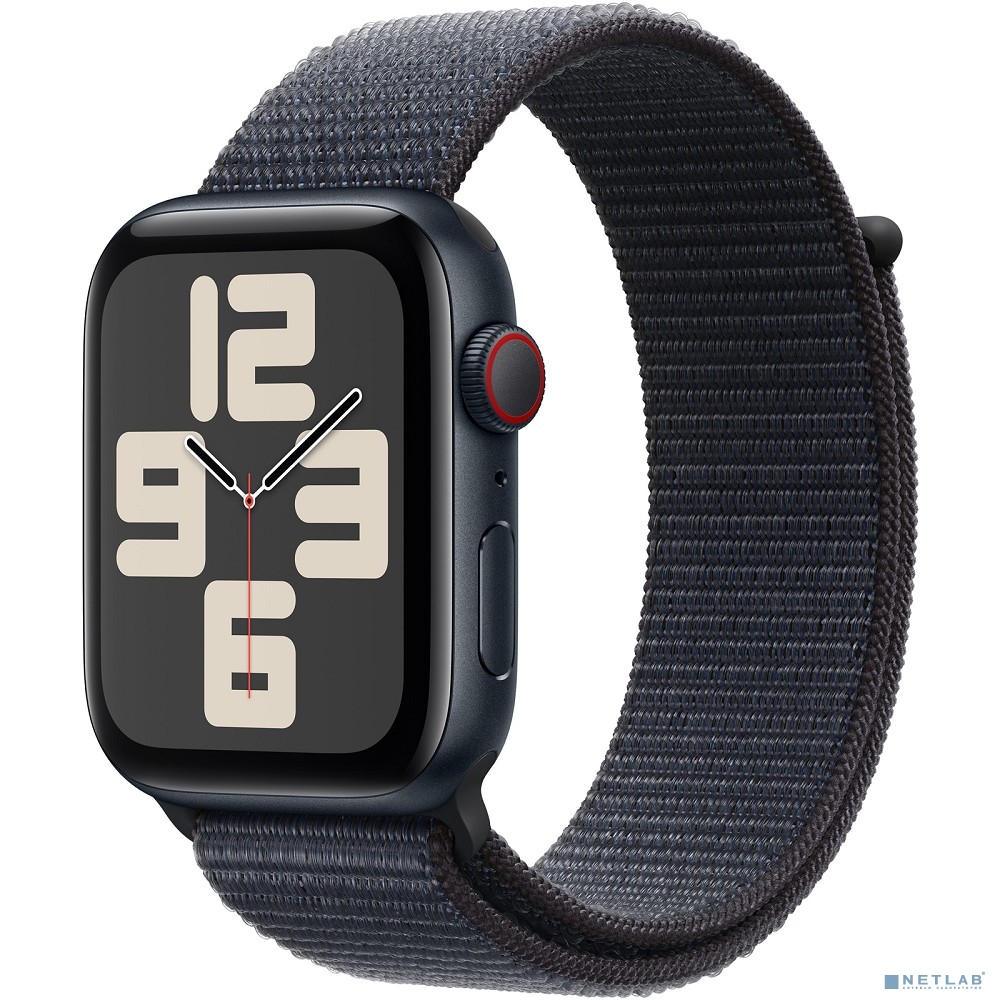 Apple Watch SE (2024) + Cellular 44mm Midnight Aluminium Case with Ink Sport Loop (MXGN3)