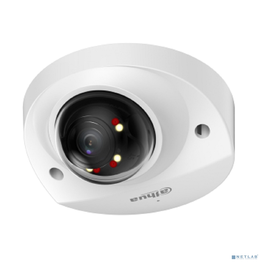 DAHUA DH-IPC-HDBW2249FP-AS-IL-0280B Уличная мини-купольная IP-видеокамера SmartDualLight 2Мп, 1/2.8” CMOS, объектив 2.8мм, видеоаналитика, микрофон, ИК 30м, LED 30м, IP67, IK10, металл