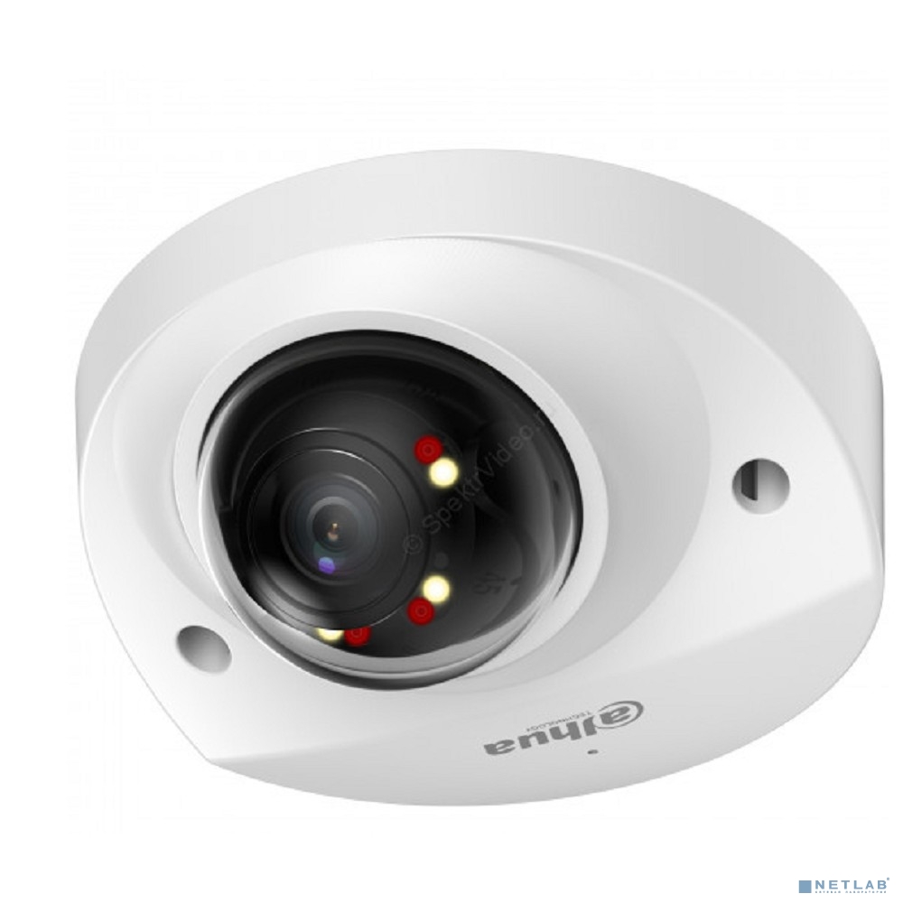 DAHUA DH-IPC-HDBW2249FP-AS-IL-0360B Уличная мини-купольная IP-видеокамера SmartDualLight 2Мп, 1/2.8” CMOS, объектив 3.6мм, видеоаналитика, микрофон, ИК 30м, LED 30м, IP67, IK10, металл