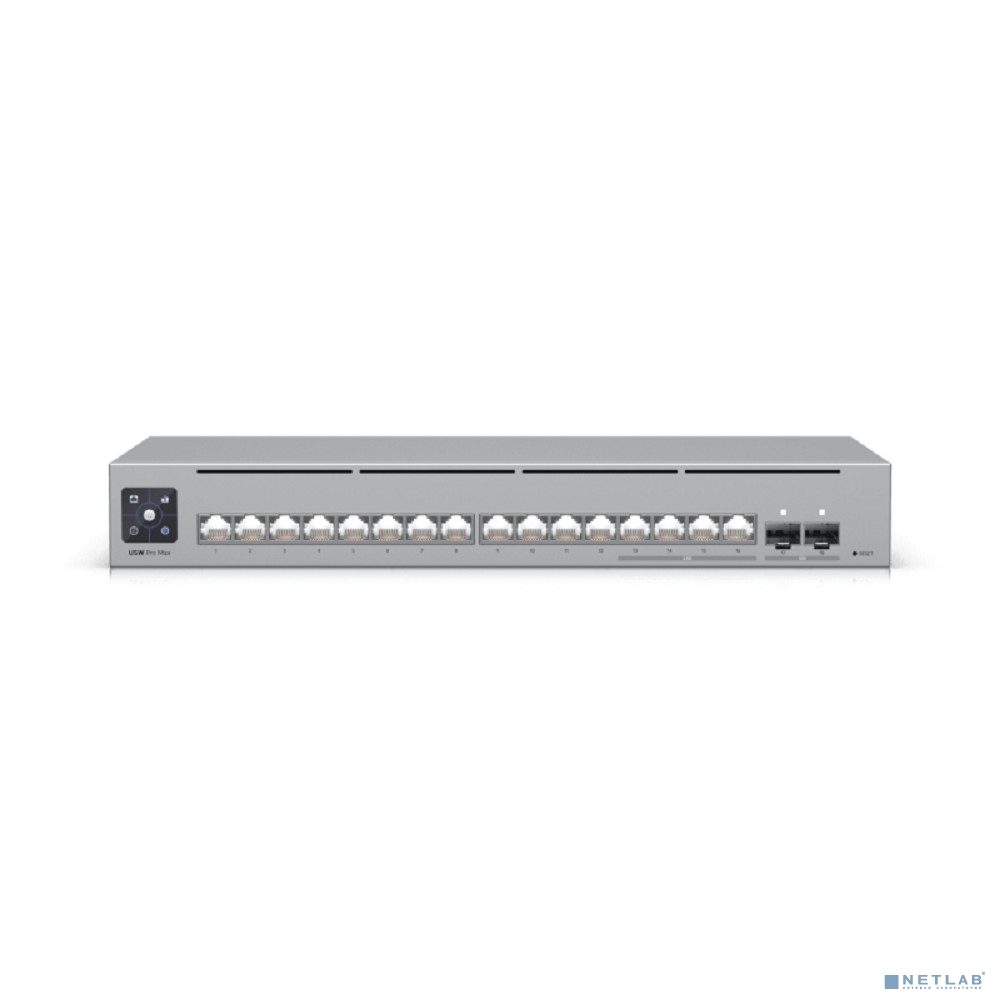 UBIQUITI USW-Pro-Max-16 Коммутатор в стойку, 4х 2.5G RJ45, 12х 1G RJ45, 2х 10G SFP+