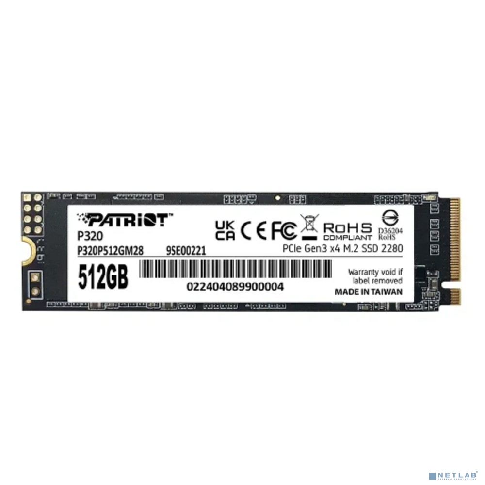 Накопитель SSD Patriot PCIe 3.0 x4 512GB P320P512GM28 P320 M.2 2280