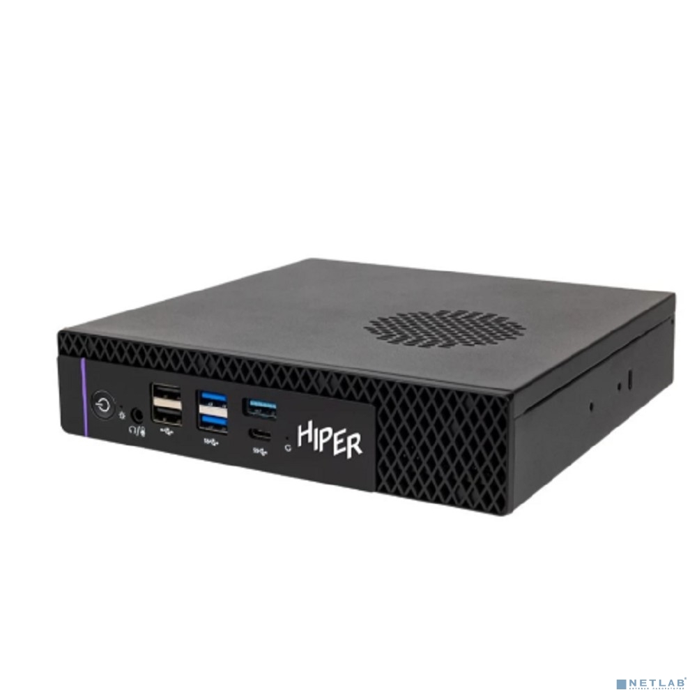 Hiper FT20-i3141R8N2R6BWP Мини-ПК Core i3 14100/8ГБ /256ГБ NVMe/Intel UHD Graphics 730/Gigabit Ethernet/Wi-Fi 6 - Realtek RTL8852B/Bluetooth 5.2/Чёрный/БП 120Вт /Win 11 Pro