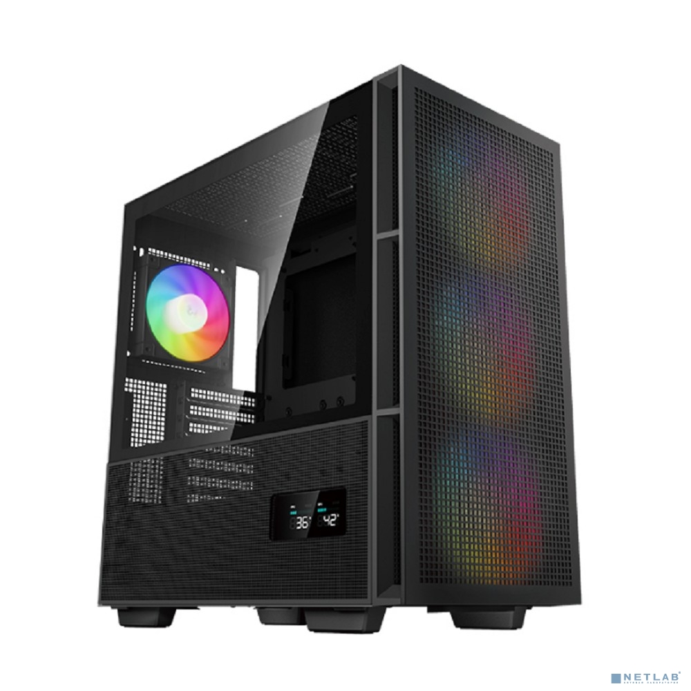 Корпус eATX Deepcool CH560 DIGITAL черный, без БП, боковая панель из закаленного стекла, USB Type-C, USB 3.0, audio