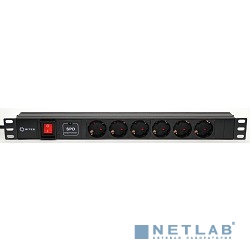 5bites PDU619A-06 Блок розеток 6S / AL / SWITCH / 1U / 19" / 2M*3G*1.5MM2 / VDE