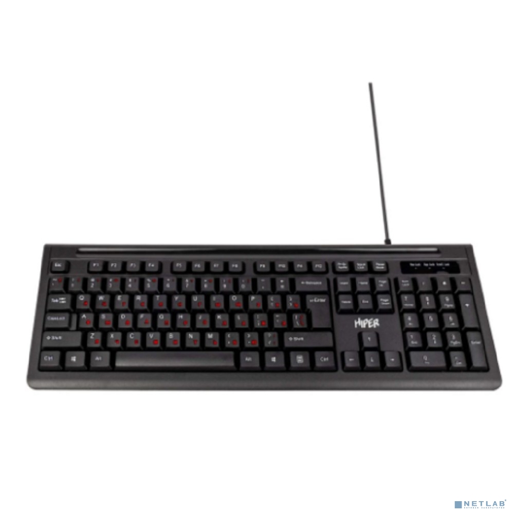 Проводная клавиатура HIPER HOK-121 {Мебранная, 104к, кабель 1.5м, USB}