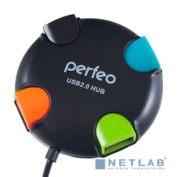 Perfeo USB-HUB 4 Port, (PF-VI-H020 Black) чёрный