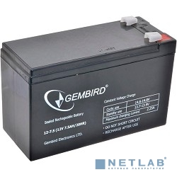 Gembird Аккумулятор для Источников Бесперебойного Питания BAT-12V7.5AH