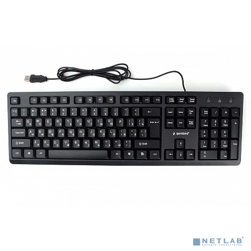 Клавиатура Gembird KB-8355U-BL,{USB,черный, 104 клавиши, кабель 1,5м}					