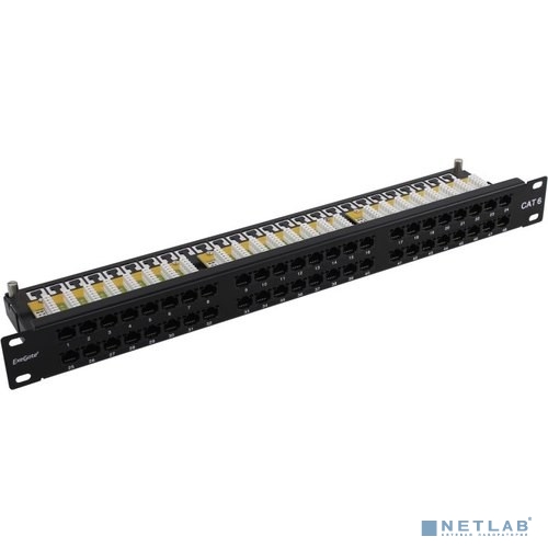 Exegate EX281082RUS Патч-панель UTP 19" 48 port кат.6 ExeGate  разъём KRONE&110 (dual IDC), 1U, RoHS, цвет черный