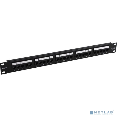 Exegate EX281084RUS Патч-панель телефонная 19", 1U 25 port ExeGate  разъём RJ-12 6P4C, RoHS, цвет черный