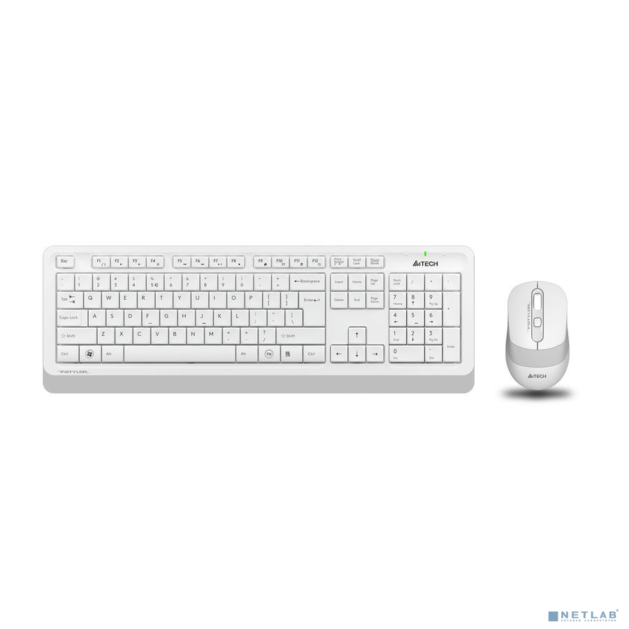 Клавиатура и мышь Wireless A4Tech FG1010 WHITE бело-серая, USB