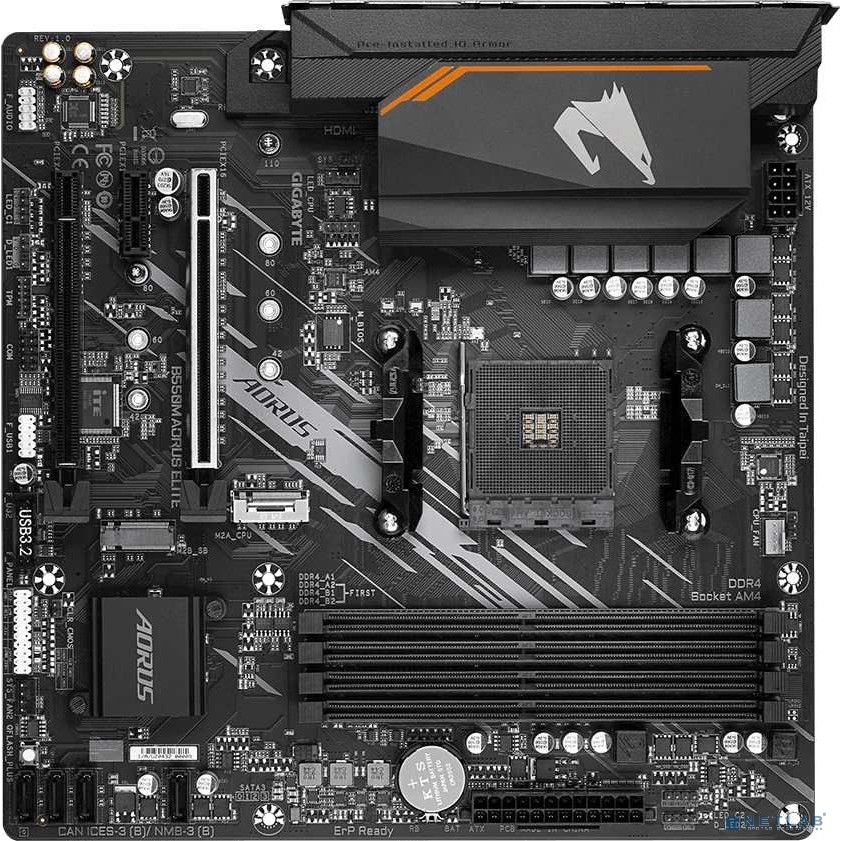 Gigabyte B550M AORUS ELITE 1.1 {Soc-AM4 AMD B550 4xDDR4 mATX AC`97 8ch(7.1) GbLAN RAID+DVI+HDMI}